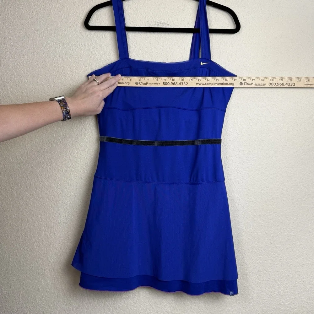 Nike Maria Sharapova 2008 Royal‎ Blue Velvet Trim Tennis Dress Sz L Preppy